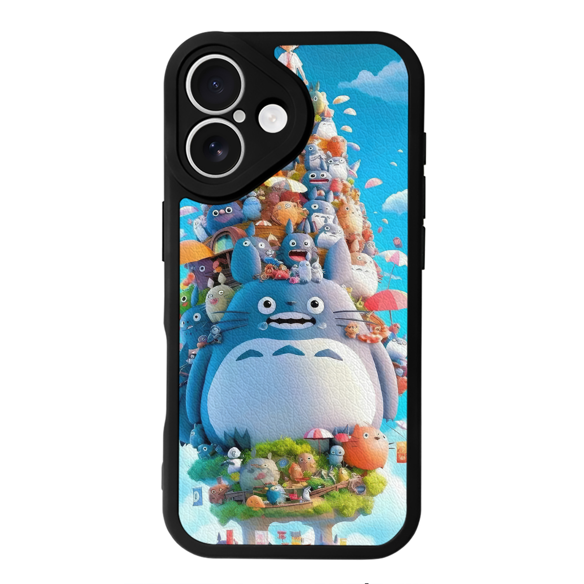 となりのトトロ 草壁メイ 草壁サツキ My Neighbor Totoro Satsuki Kusakabe Mei Kusakabe 【iPhone 16シリーズ対応】シリコンスマホケース（レザー調） 材質：シリコン